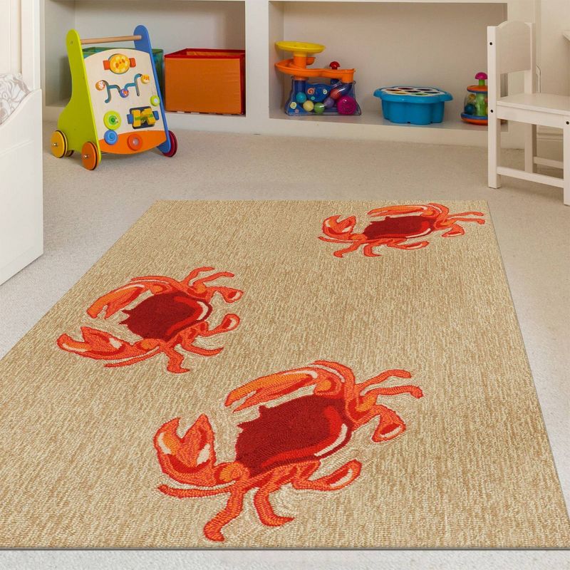 Frontporch Indoor/Outdoor Crabs Natural Rug 20"X30" Natural - Liora Manne