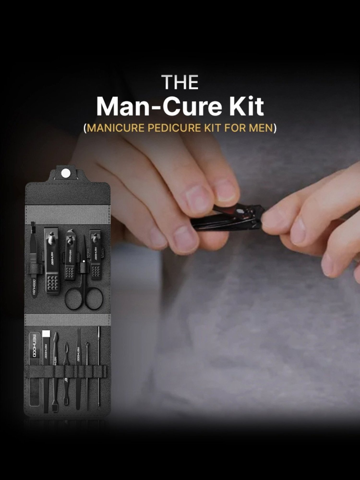 MENHOOD Essential Package 2.0, Trimmer, Pre-Trim Gel, Ball Shower Gel, Razor, Man-Cure Kit & More