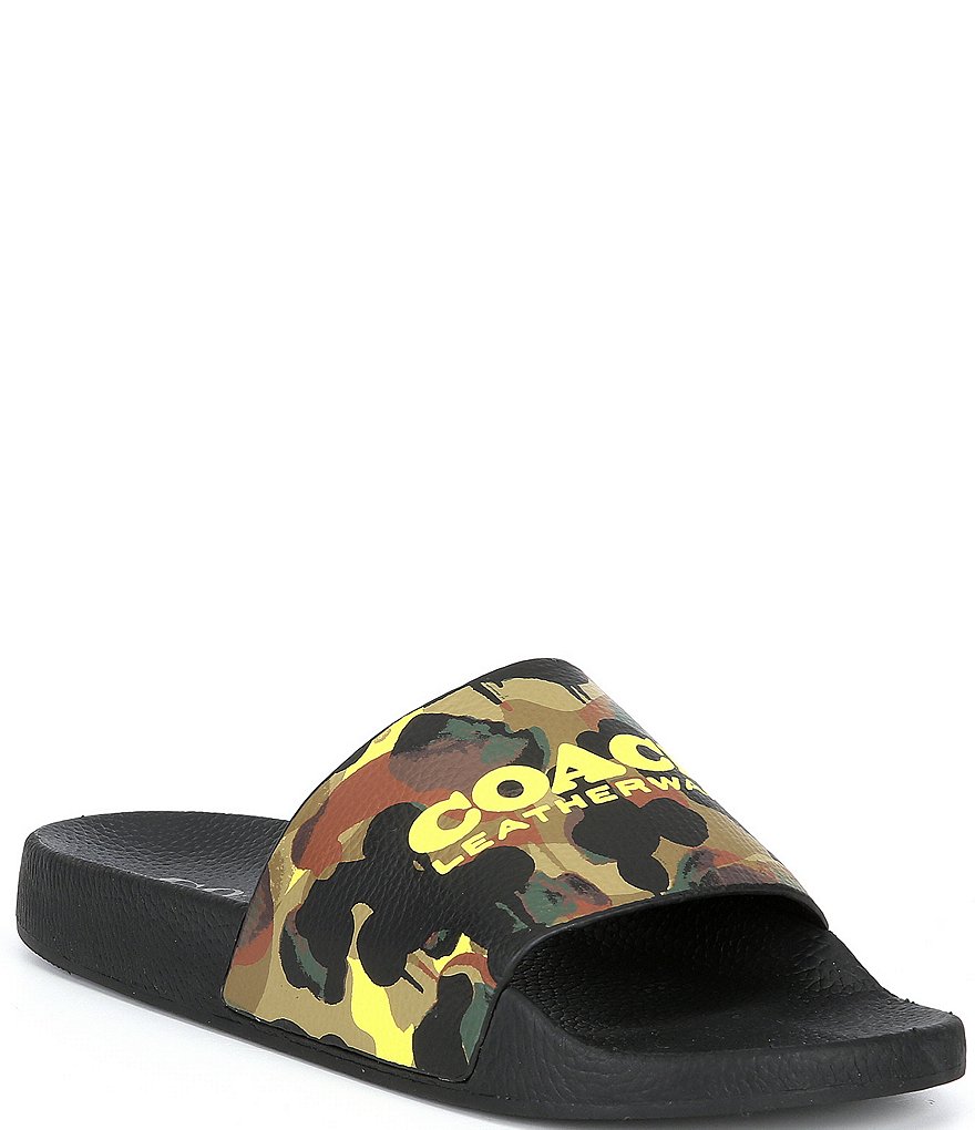 COACH Men's Wildbeast Logo Detail Pool Slides