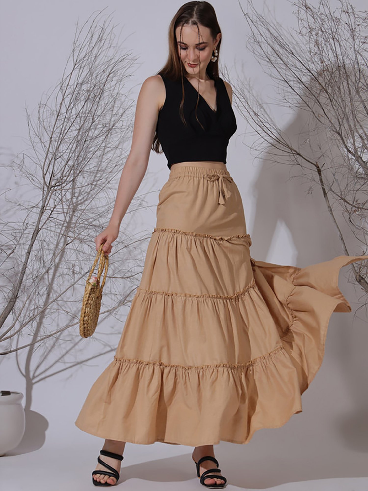 NEUDIS Beige Maxi Skirt