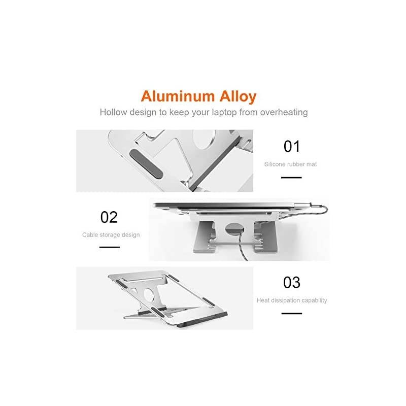 Stand Foldable Multi Functional Aluminum Ergonomic Portable Riser Adjustable Stand Holder for MacBook Pro Air HP Dell Lenovo Samsung Acer Huawei MateBook