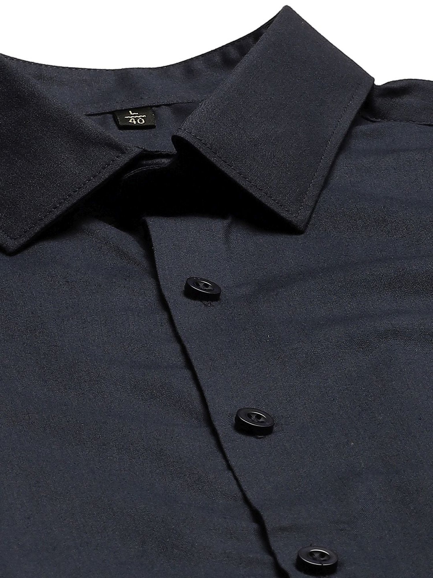 Sojanya Navy Cotton Regular Fit Shirt