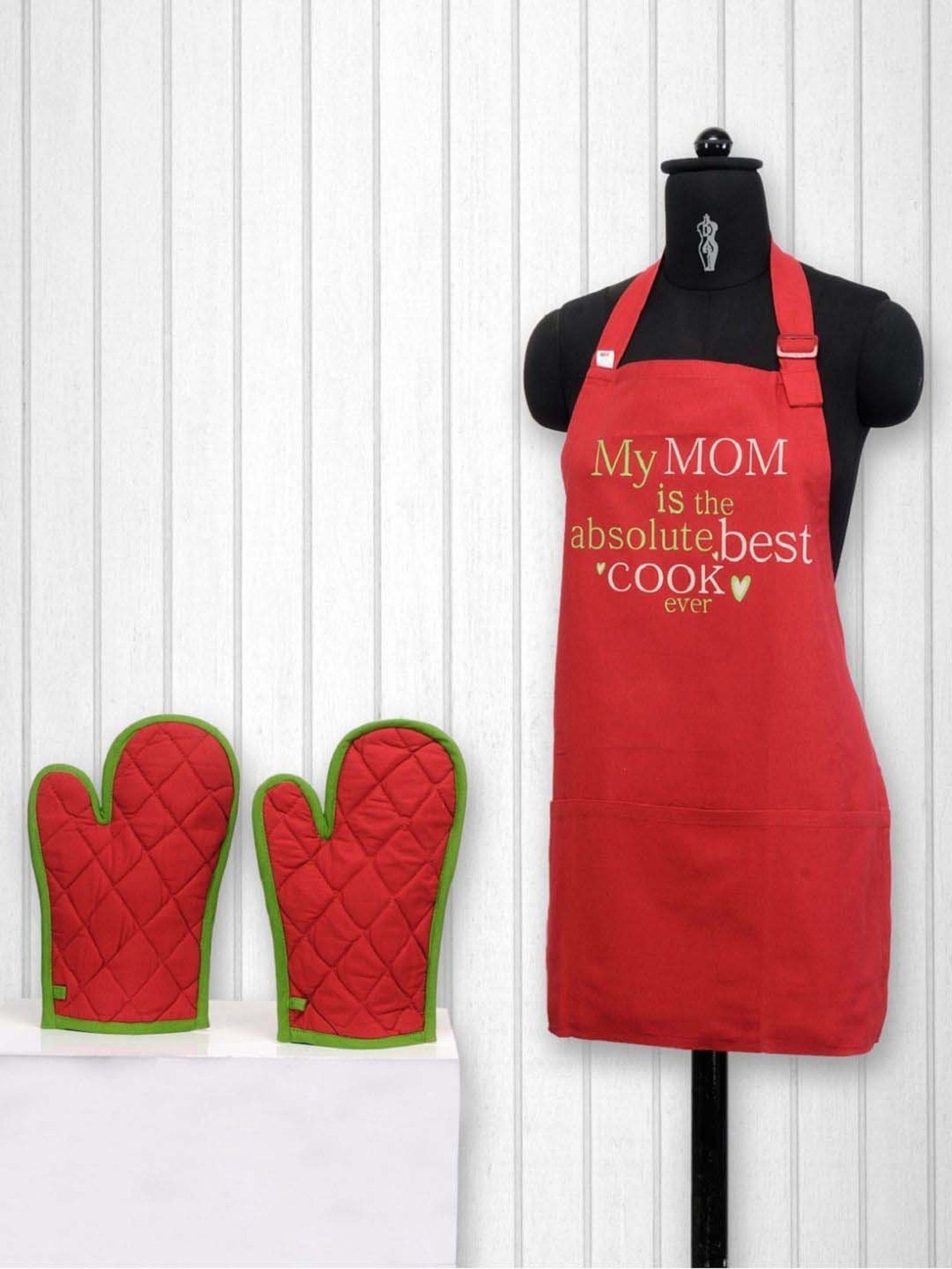 Ariana Yellow & White Cotton Kitchen Apron with Pocket