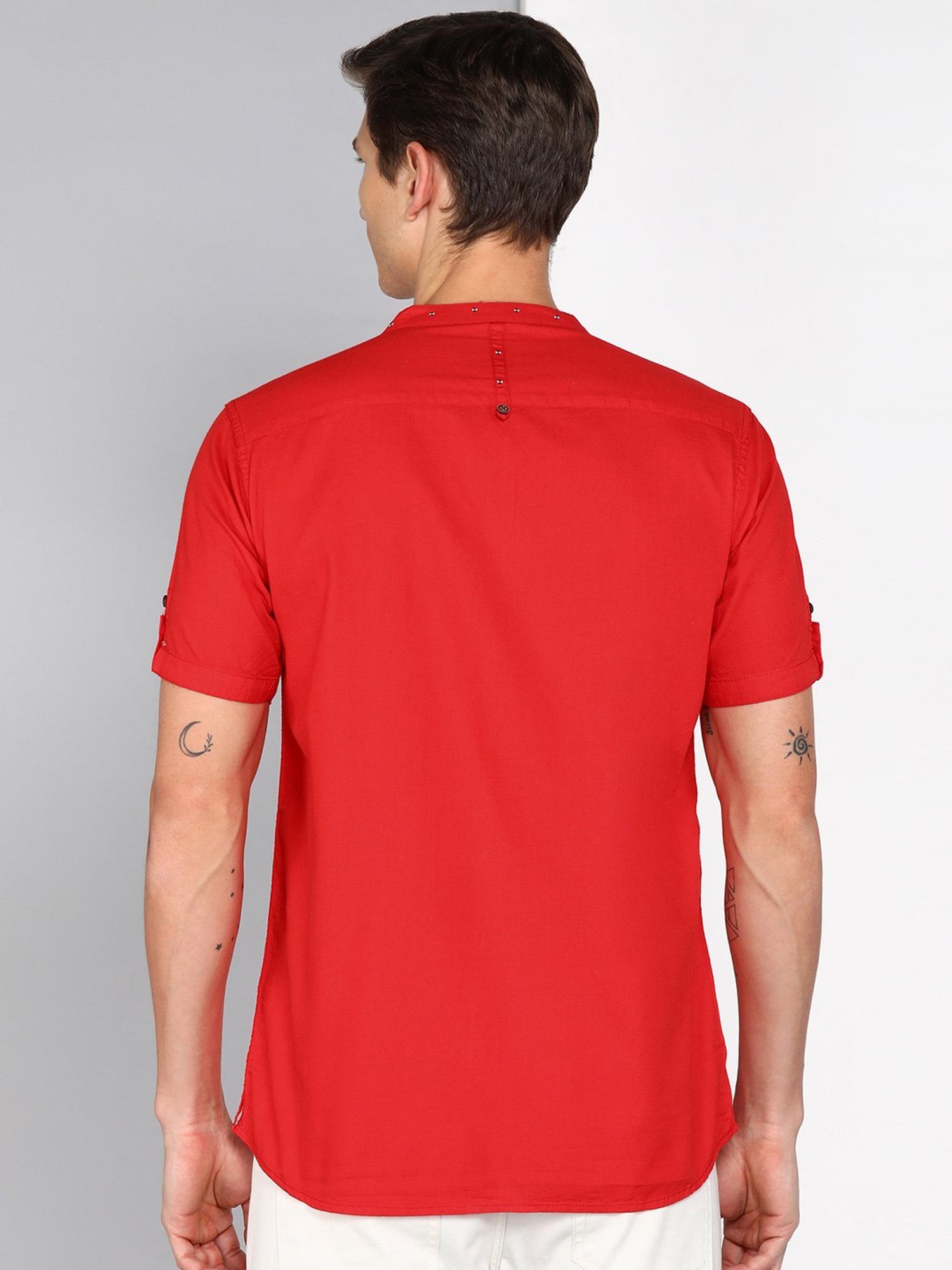 Kuons Avenue Salmon Pink Slim Fit Shirt