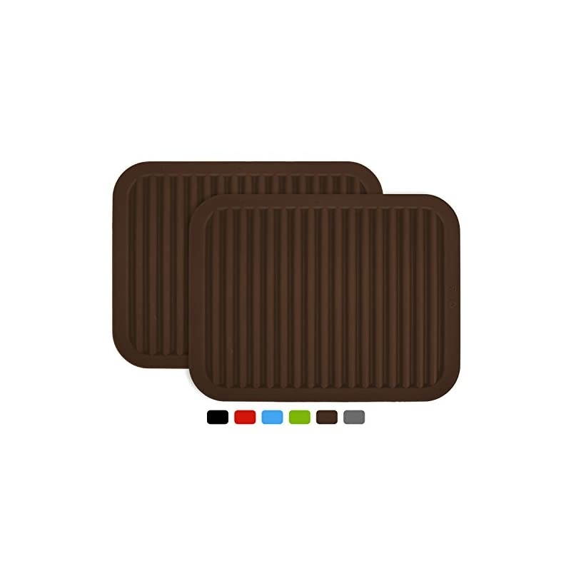 9"X12" Environmental Silicone Mats, Premium Quality Insulated Flexible Durable Non Slip Coasters Hot Pads Hot Dishes, Pots Pans - Waterproof Trivet mat, Tableware Pad, Hygienic Safety, Black