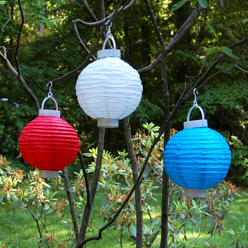 3ct White Battery Operated Paper Lantern