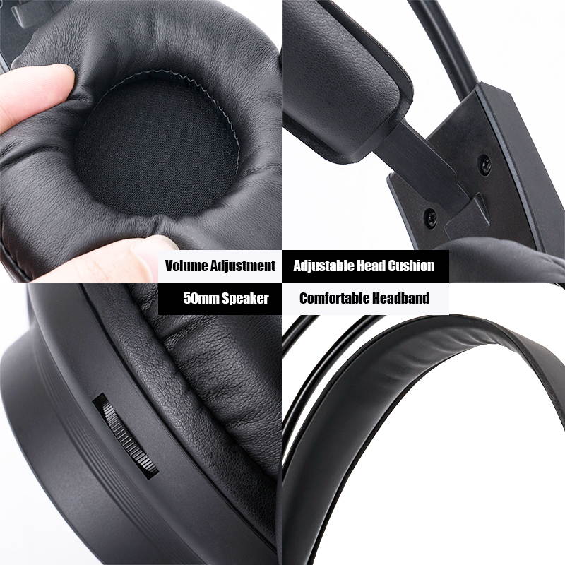 7.1 Stereo Surround Sound Wired Headset USB Game Headset With Mic & LED Noise Cancellation For Desktop Computer Games