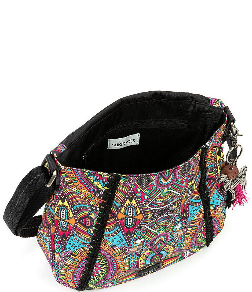 Sakroots Artist Circle Floral Foldover Crossbody Bag