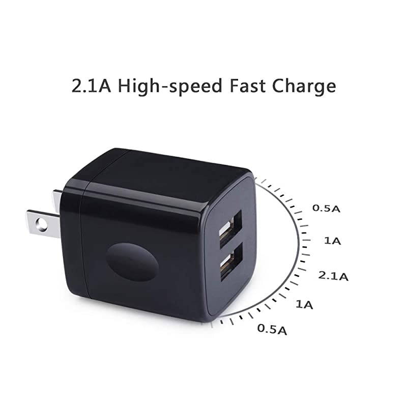 Phone Charger Box  5 Pack 21A Universal USB Wall Charger Plug Cube Power Adapter Replacement for iPhone iPad Samsung Galaxy S10S9Note 9 LG Pixel Moto Google HTC