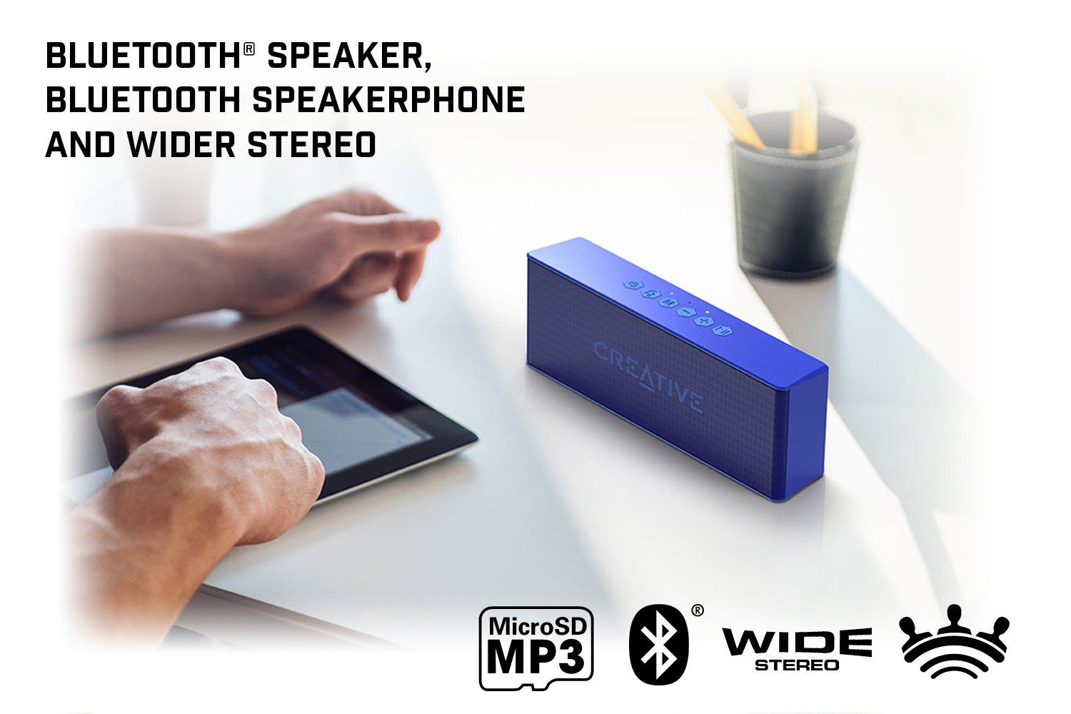 Creative MUVO 2 Portable Water-resistant Bluetooth Speaker with Built-in MP3 Player (Red)