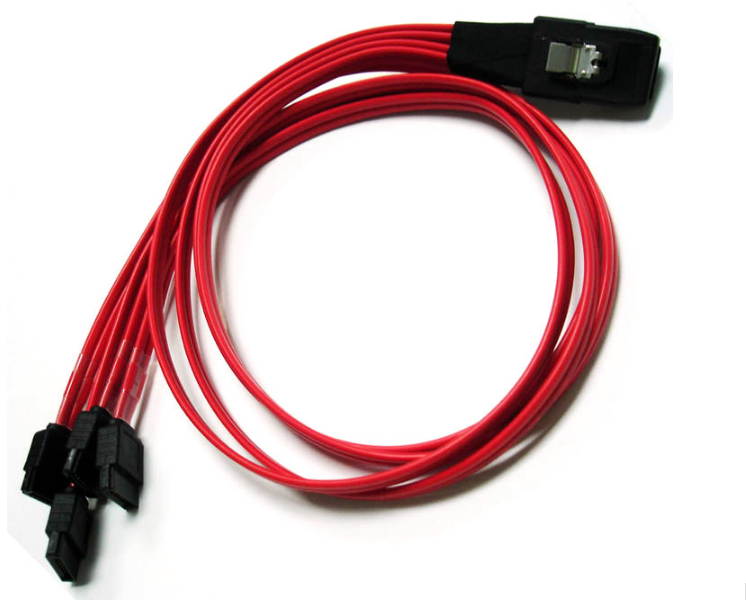 AYA 24" (2 Feet) 4 SATA (Serial ATA) 7-Pin to Mini SAS SFF-8087 36-Pin Reverse Breakout Cable Red AYA-SFF8087-RB