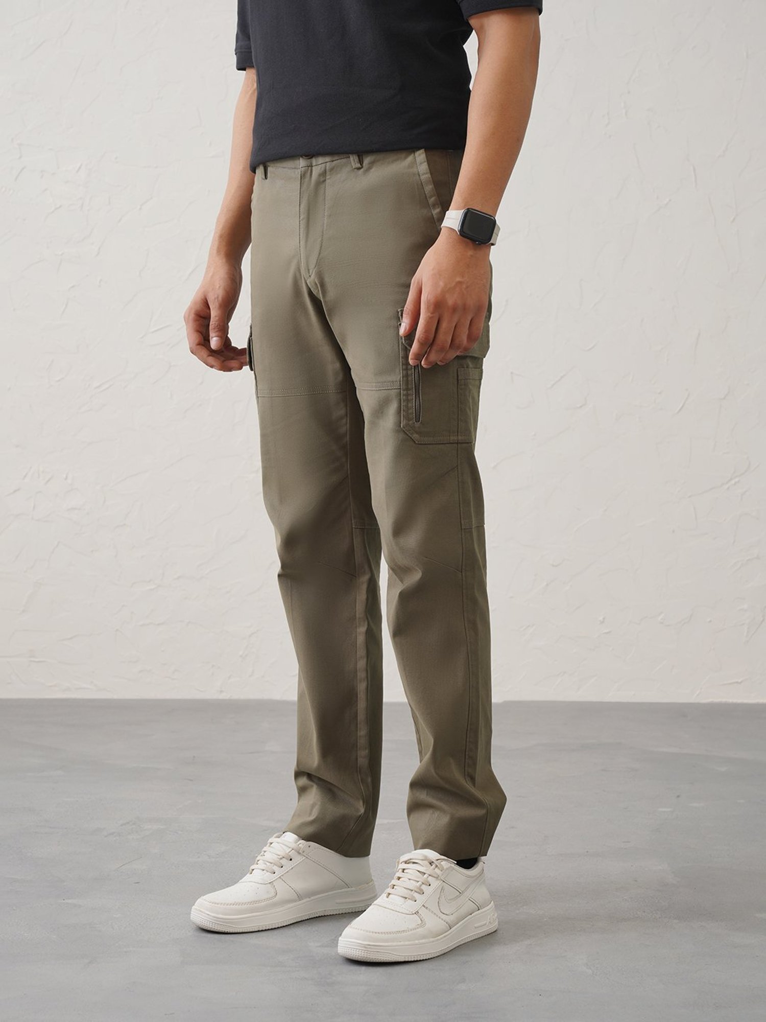 MinusOne Olive Regular Fit Cargos