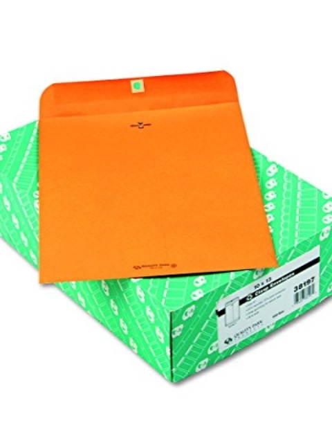 Quality Park 10 x 13 Clasp Envelopes, Clasp and Gummed Closures for Storing or Mailing, 28 lb Kraft Paper, 100 per Box (QUA38197)