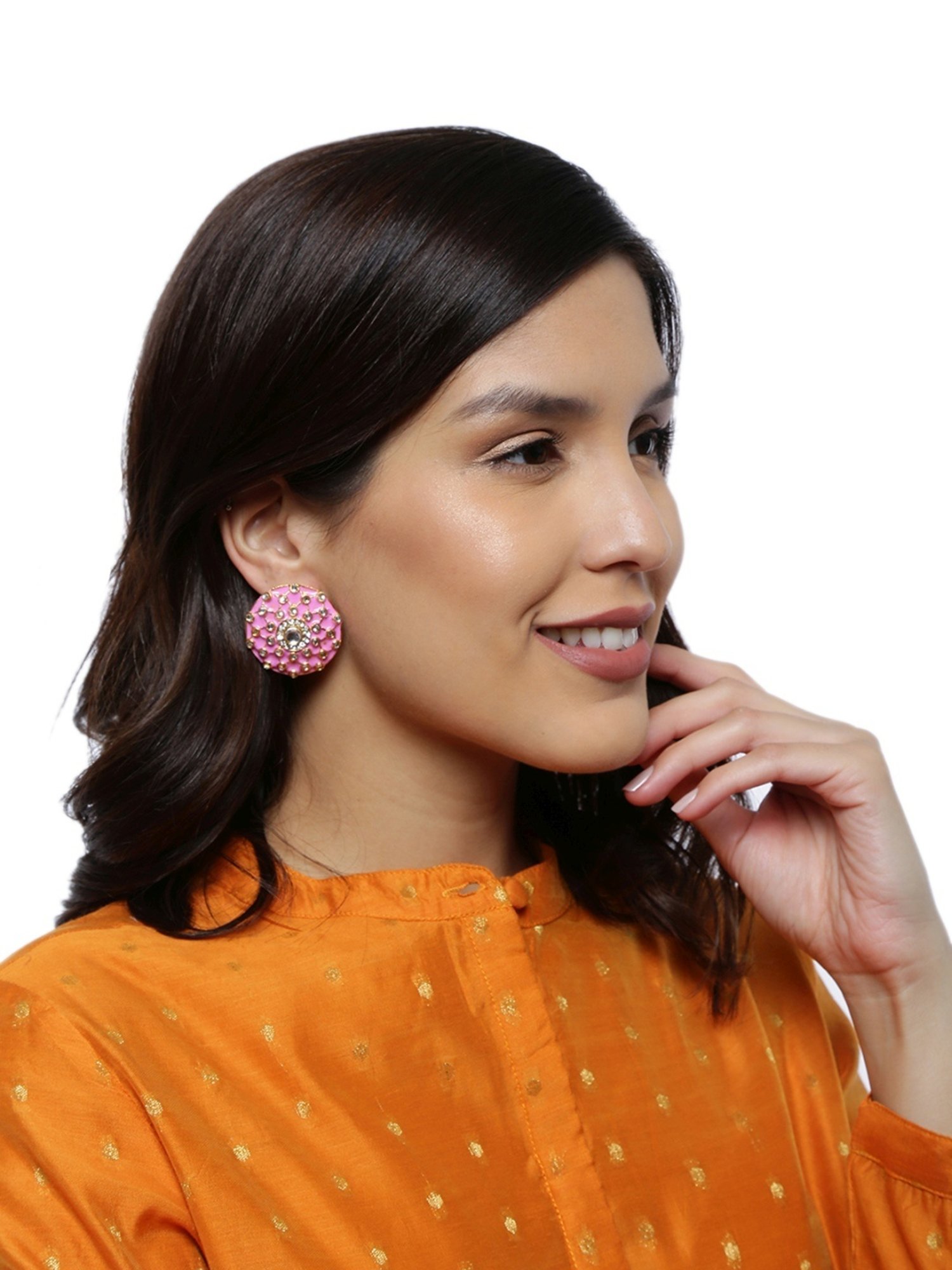 Sri Jagdamba Pearls Black Rosy Pearl Drop Earrings