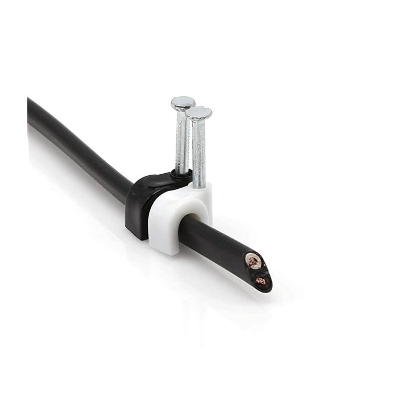 Coaxial Cable Clips Cat6 Electrical Wire Cable Clip 14 in 6 mm Nail Clip and Fastener White 100 pieces per bag