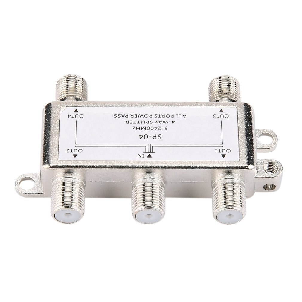 4 Way 4 Channel Satellite/Antenna/Cable TV Splitter Distributor 5-2400MHz F Type SP-04 Booster Splitter Home Tv Equipments