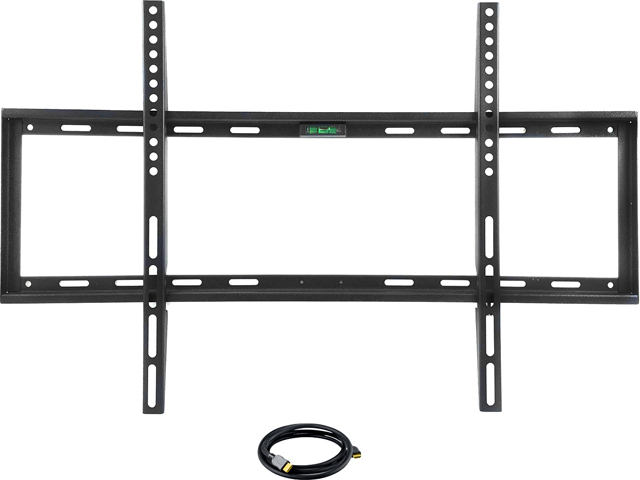 Megamounts GMPF-24N7-BNDL Black 26" - 55" Smooth Black Matt Finish Fixed Television Mount for 26"- 55" LCD, LED