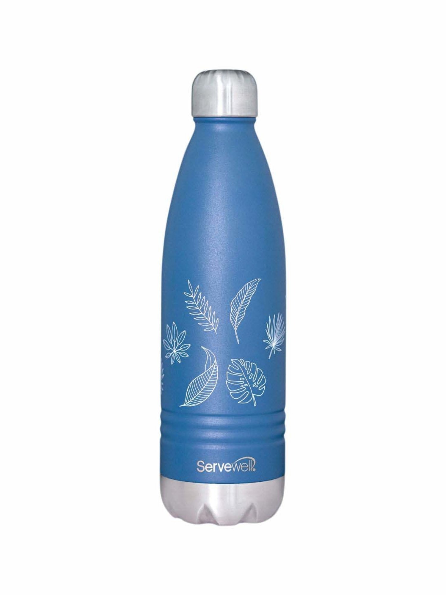 Servewell Indus Blue Stainless Steel Autumn Printed Vacuum Bottle (0.75 L)
