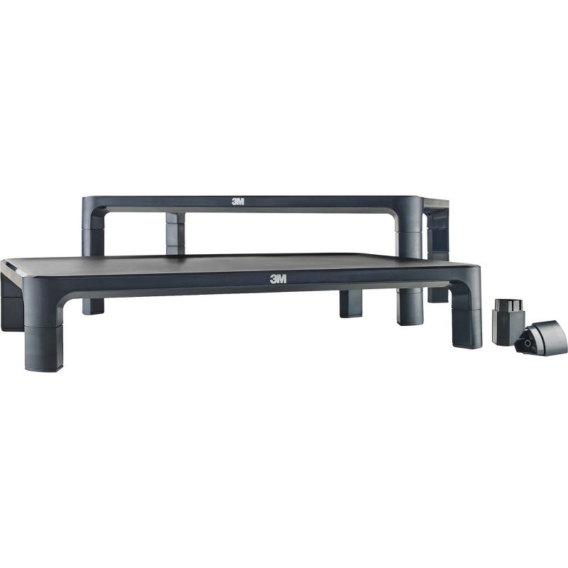 3M&trade; Adjustable Monitor Stand for Monitors and Laptops, Height Adjusts from 1.7 in to 5.5 in, Black, MS85B - 20 lb Load Capacity