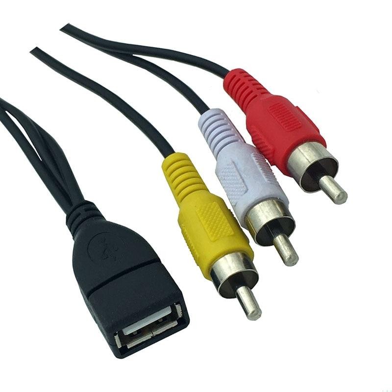 USB 2.0 A Female to 3 RCA Male Video AV Cable Lead For PC TV Aux Audio Video adapter AV equipment