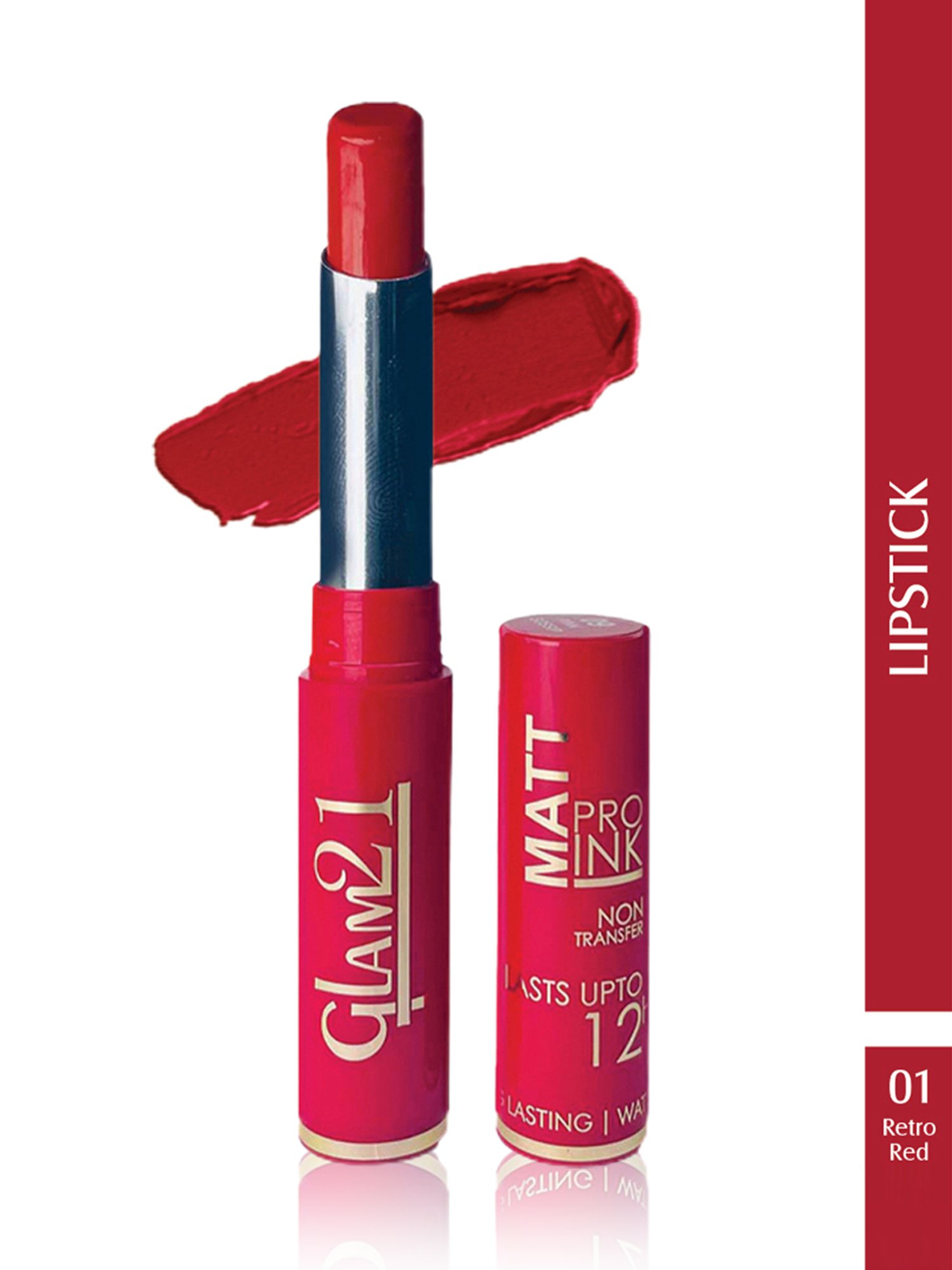 Glam21 Matt Pro Ink Non Transfer Lipstick 01 Retro Red - 3 gm