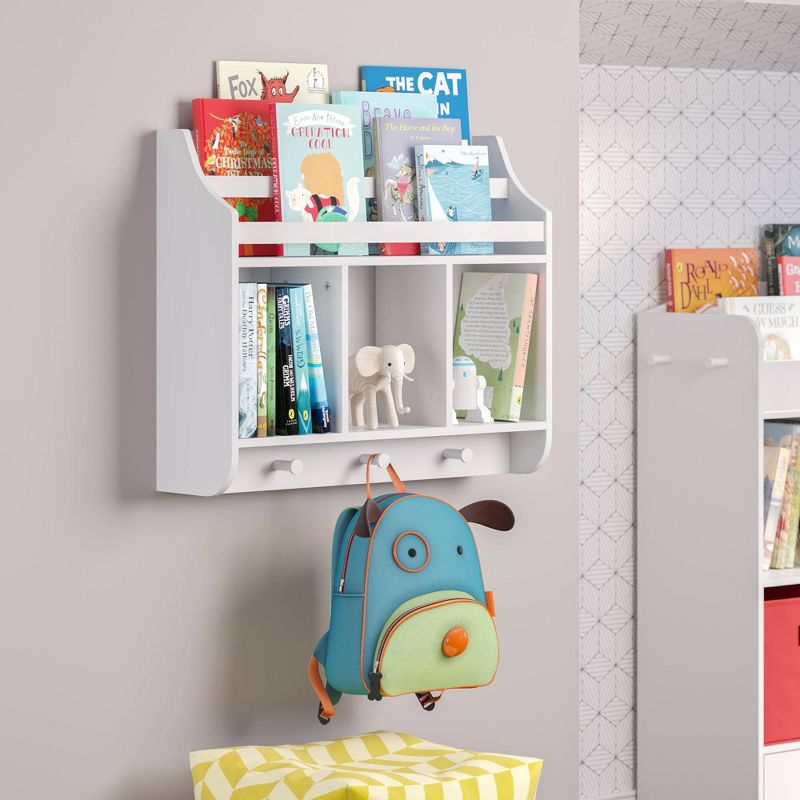 Book Nook Kids' Wall Shelf with Cubbies and Book Rack - RiverRidge