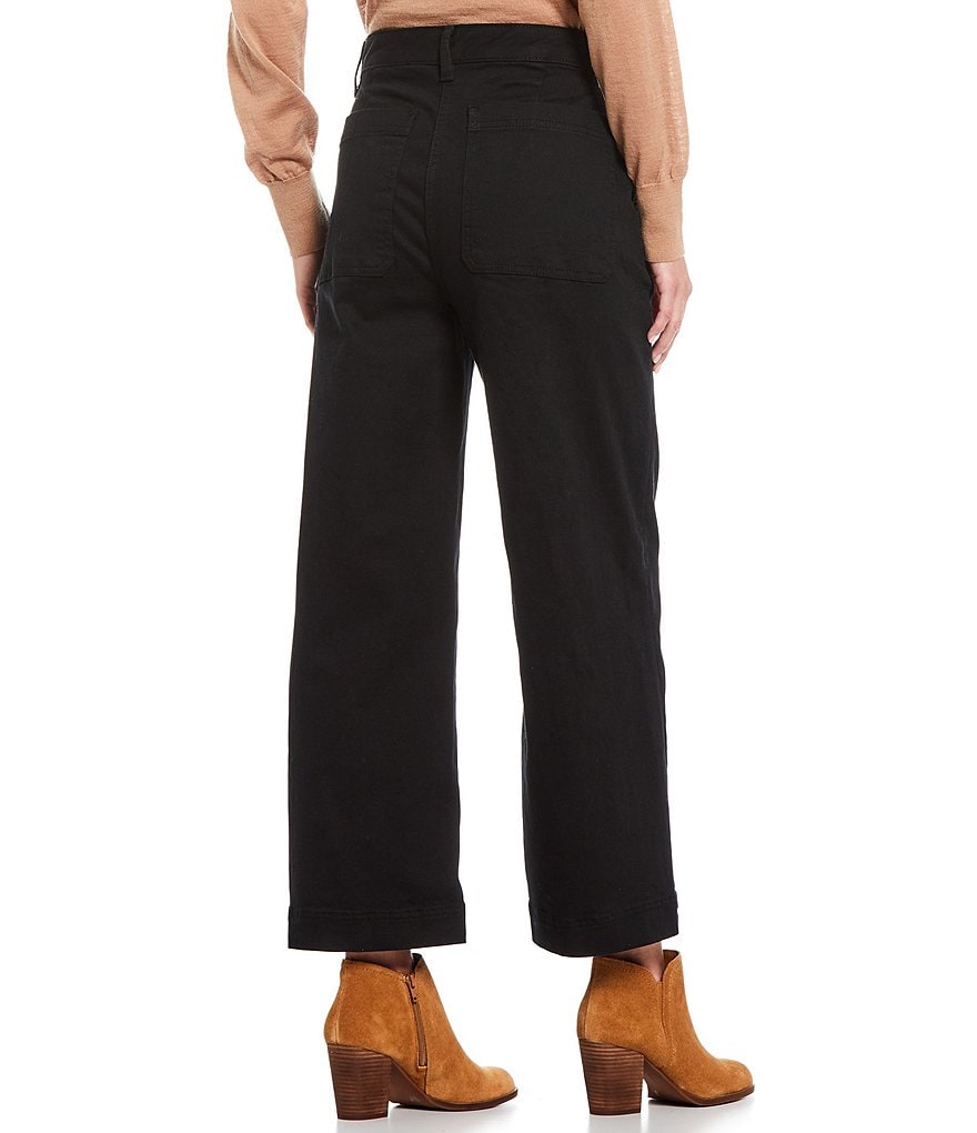 Alex Marie Leonna Lux Zip Front Wide Leg Ankle Length Chino Pants