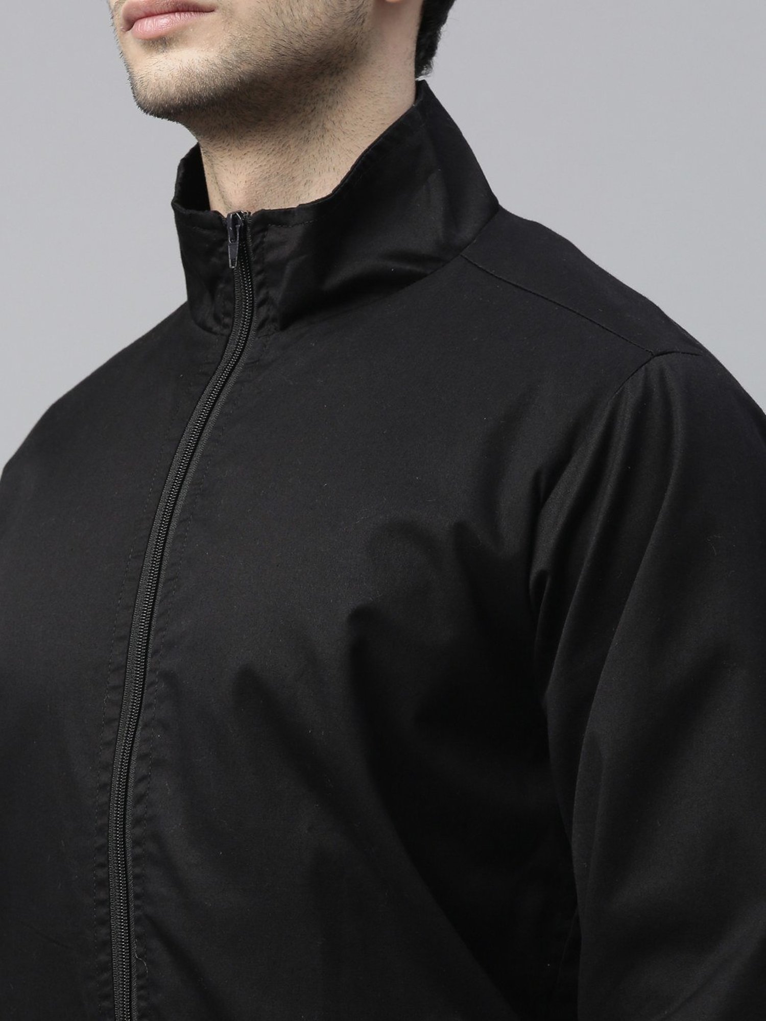CINOCCI Black Cotton Slim Fit Jacket