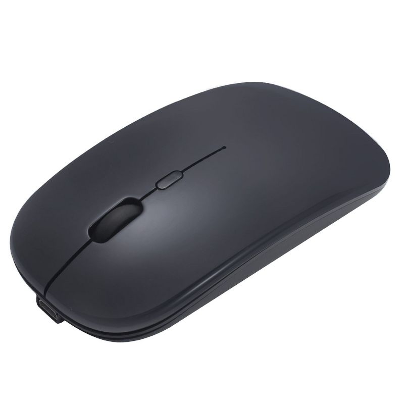 INSTEN BT 5.1 2.4G Dual Mode Wireless Rechargeable Mouse, Slim Silent Click, 1600DPI Portable Mouse for Laptop Windows 10 Android MacBook, Black