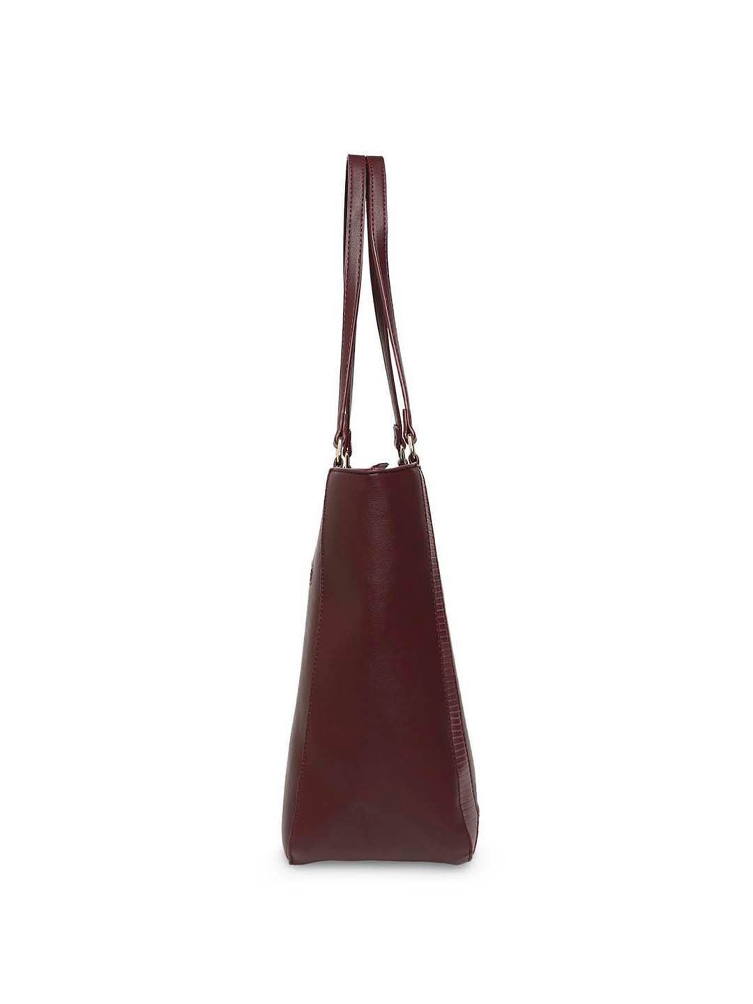 Marina Galanti Maroon Solid Medium Tote Handbag