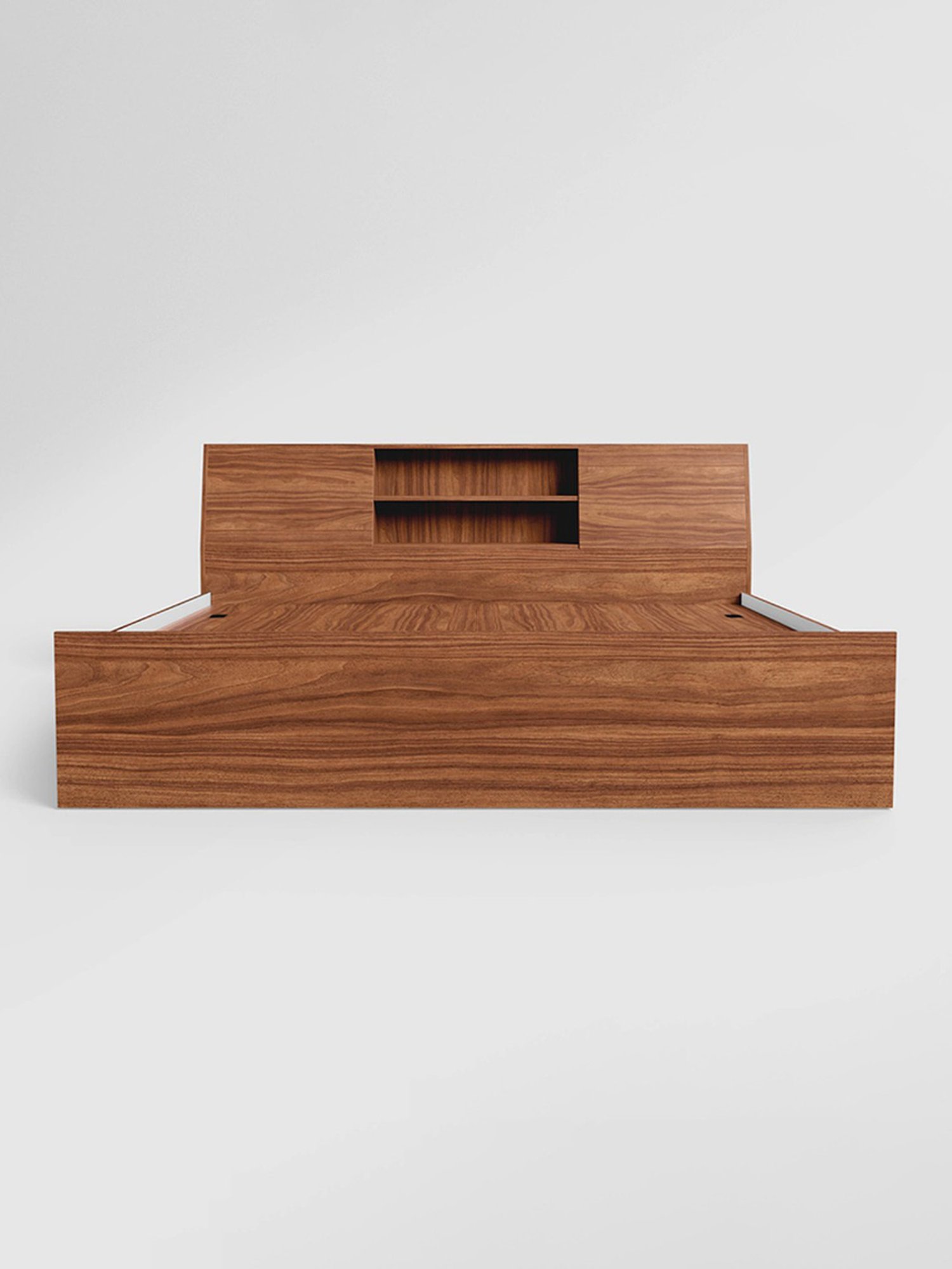 Godrej Interio Alpha Walnut Engineered Wood Queen Bed