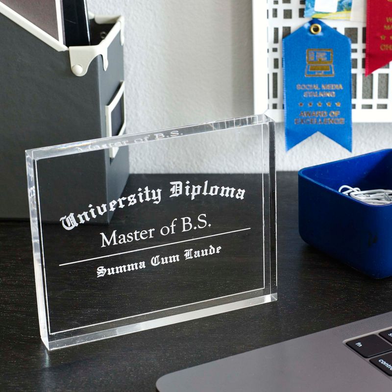 Design Ideas Master of BS Trophy - Office Award & Desk Accessory - Clear, 4.9" x 0.6" x 3.9"