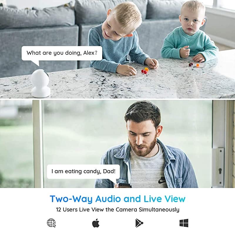 Indoor Security Camera  5MP Super HD Plugin WiFi Camera with Pan Tilt Zoom Motion Alerts Ideal for Baby Monitor Pet CameraHome Security Dual Band WiFi Multiple Storage Options E1 Zoom