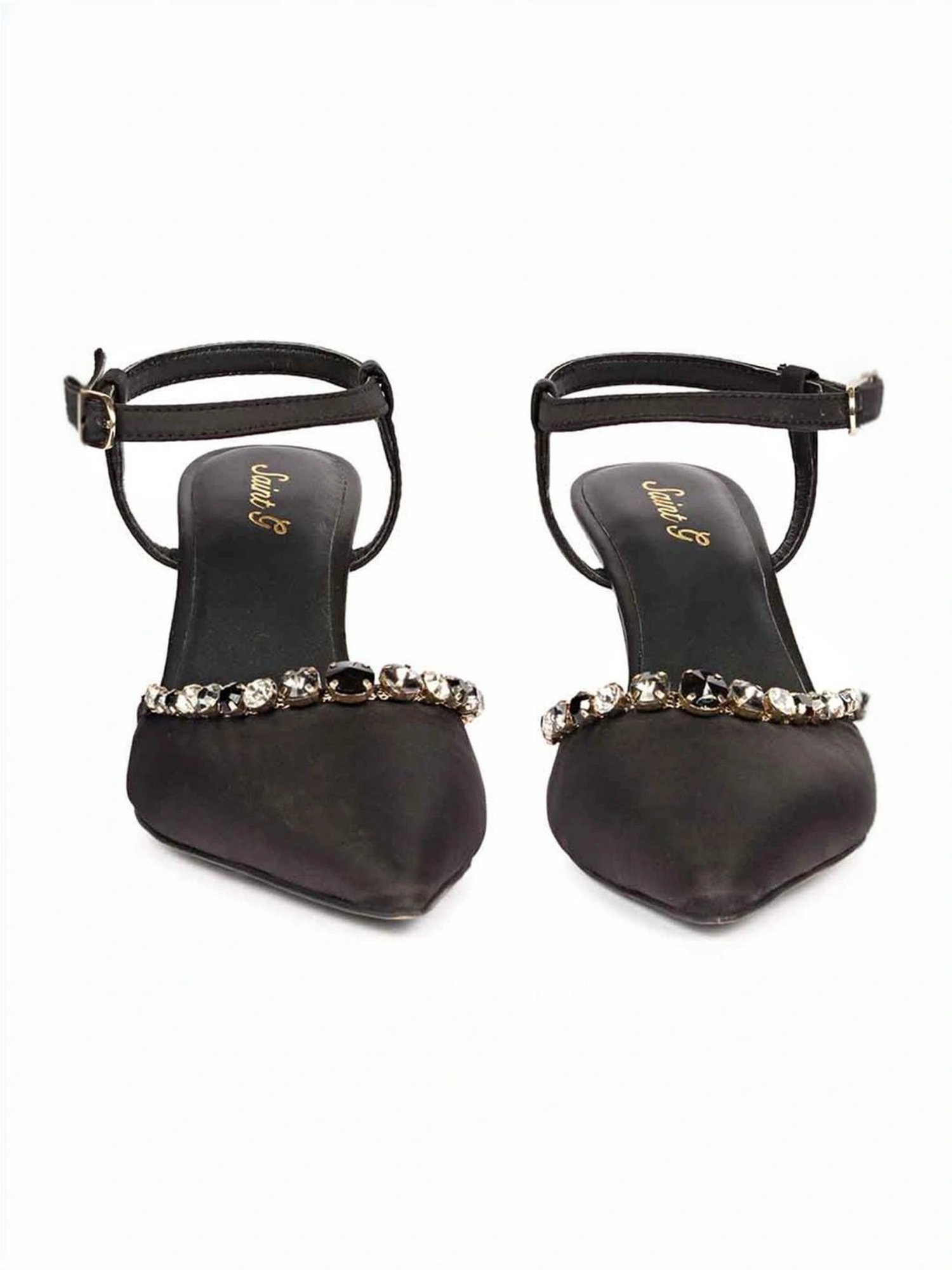 Saint G Women's Leila Black Ankle Strap Sandals
