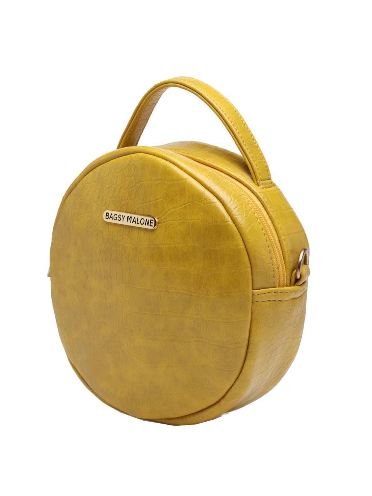 Bagsy Malone Yellow Textured Medium Sling Handbag