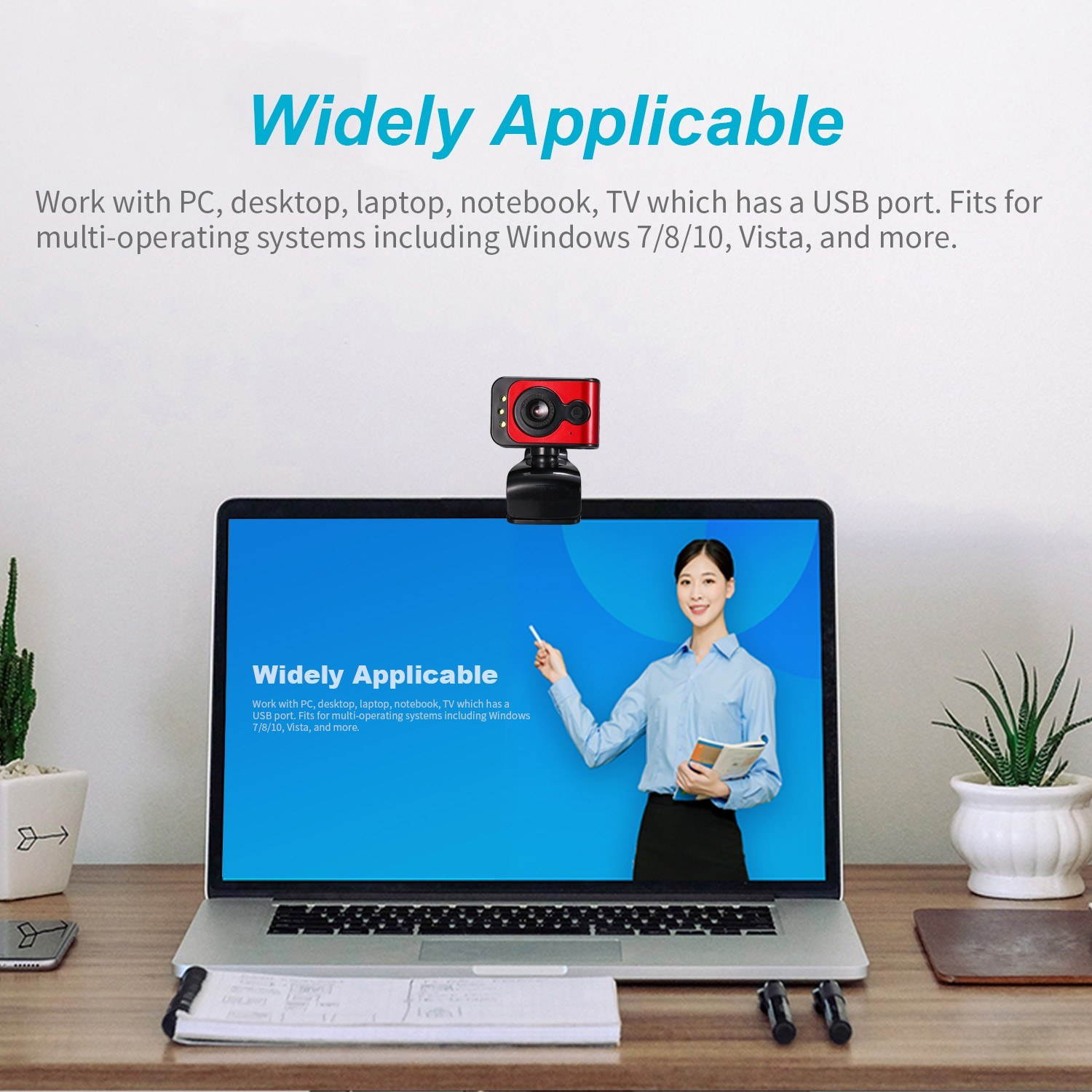 640P Webcam Live Streaming Webcam 360 Degree Rotatable USB Web Camera for PC Laptop Clip-On Webcam for Video Conference Meeting Gaming Desktop Office