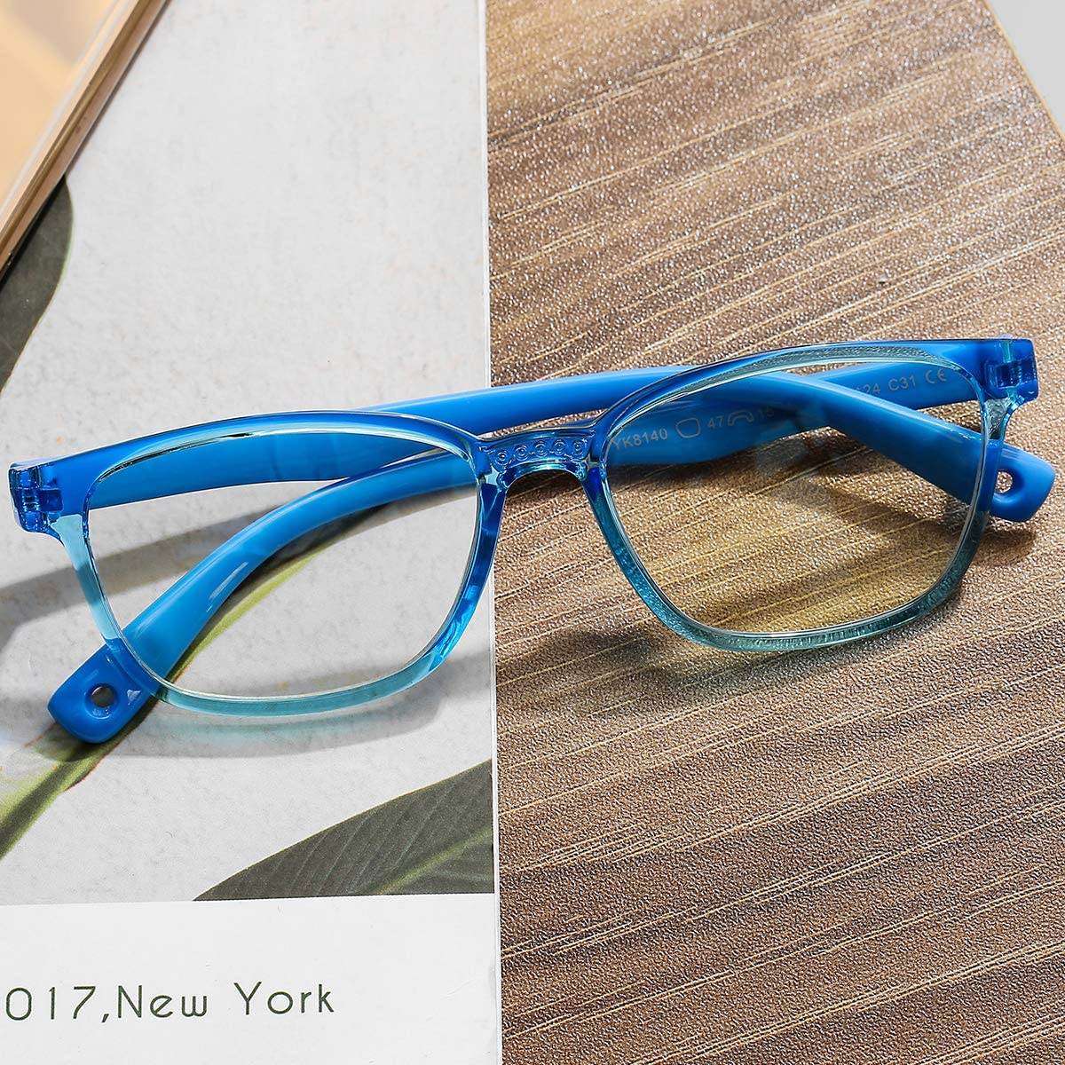 Blue Light Glasses for Kids Boys Girls Clear Computer Gaming TV Glasses Unbreakable Frame