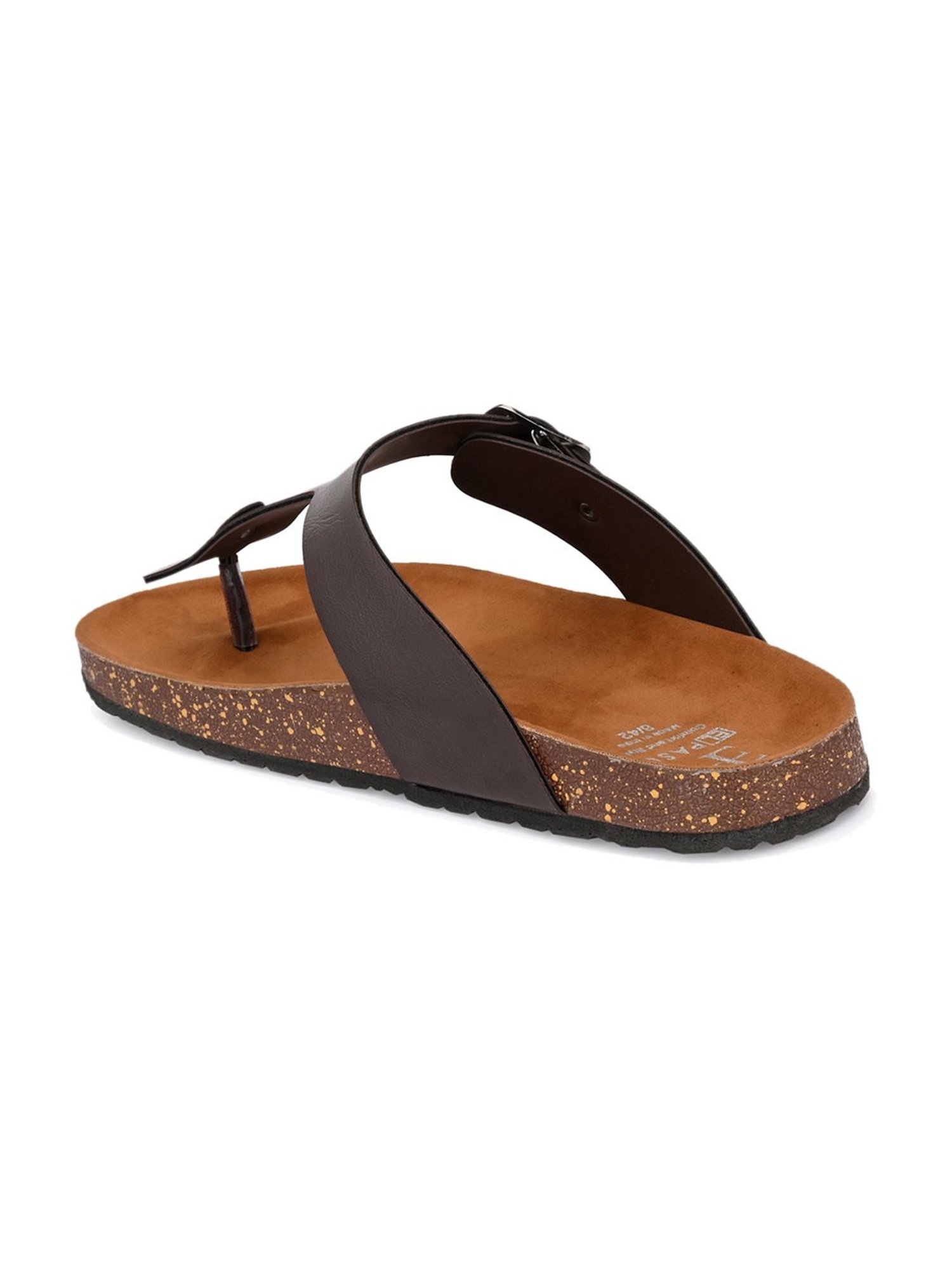 El Paso Men's Brown T-Strap Sandals