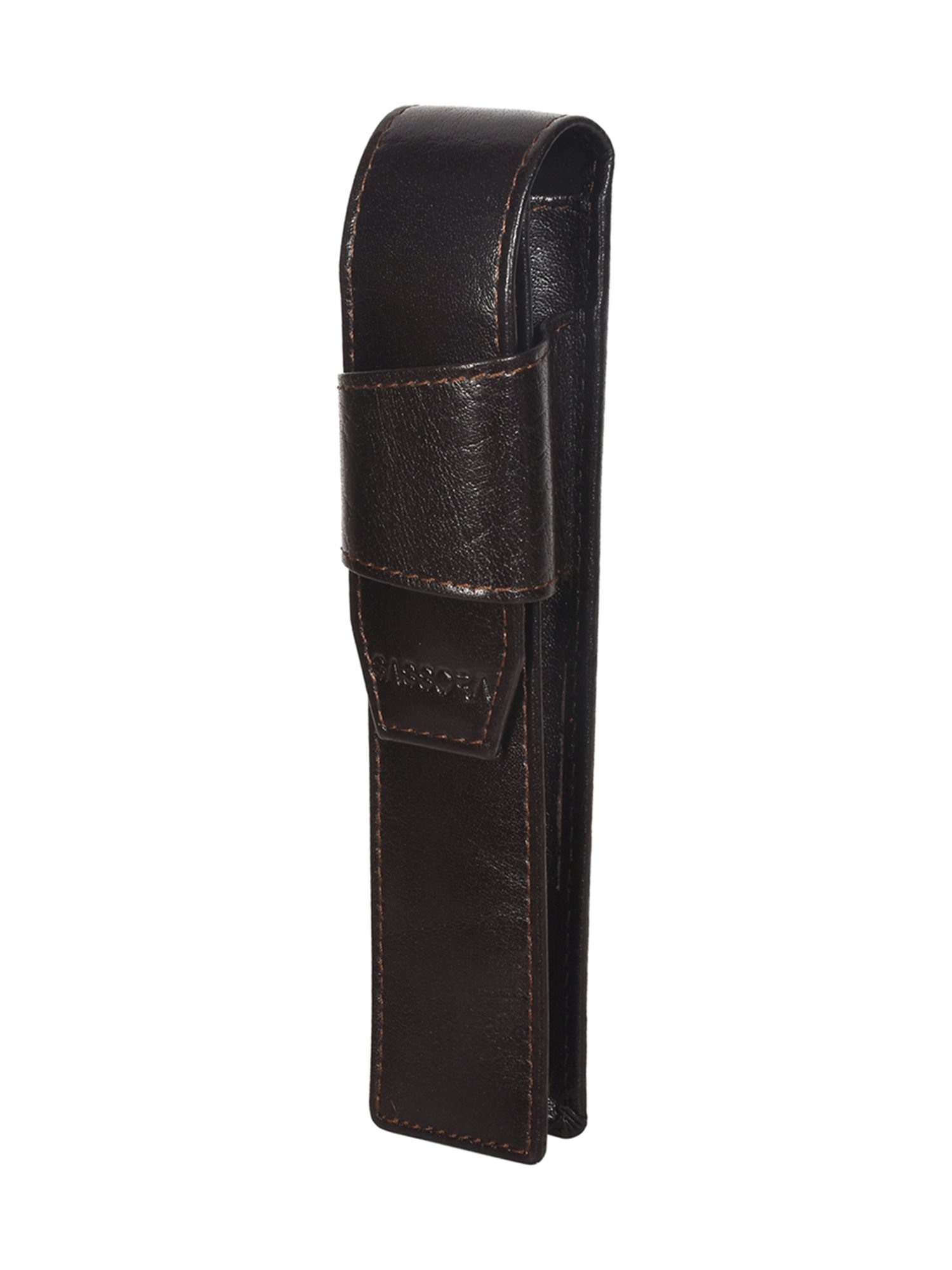 SASSORA Aria Dark Brown Leather Small Pen Case