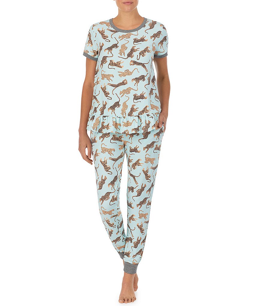 Kensie Ballerina Owl Printed Jersey Knit Jogger Coordinating Pajama Set