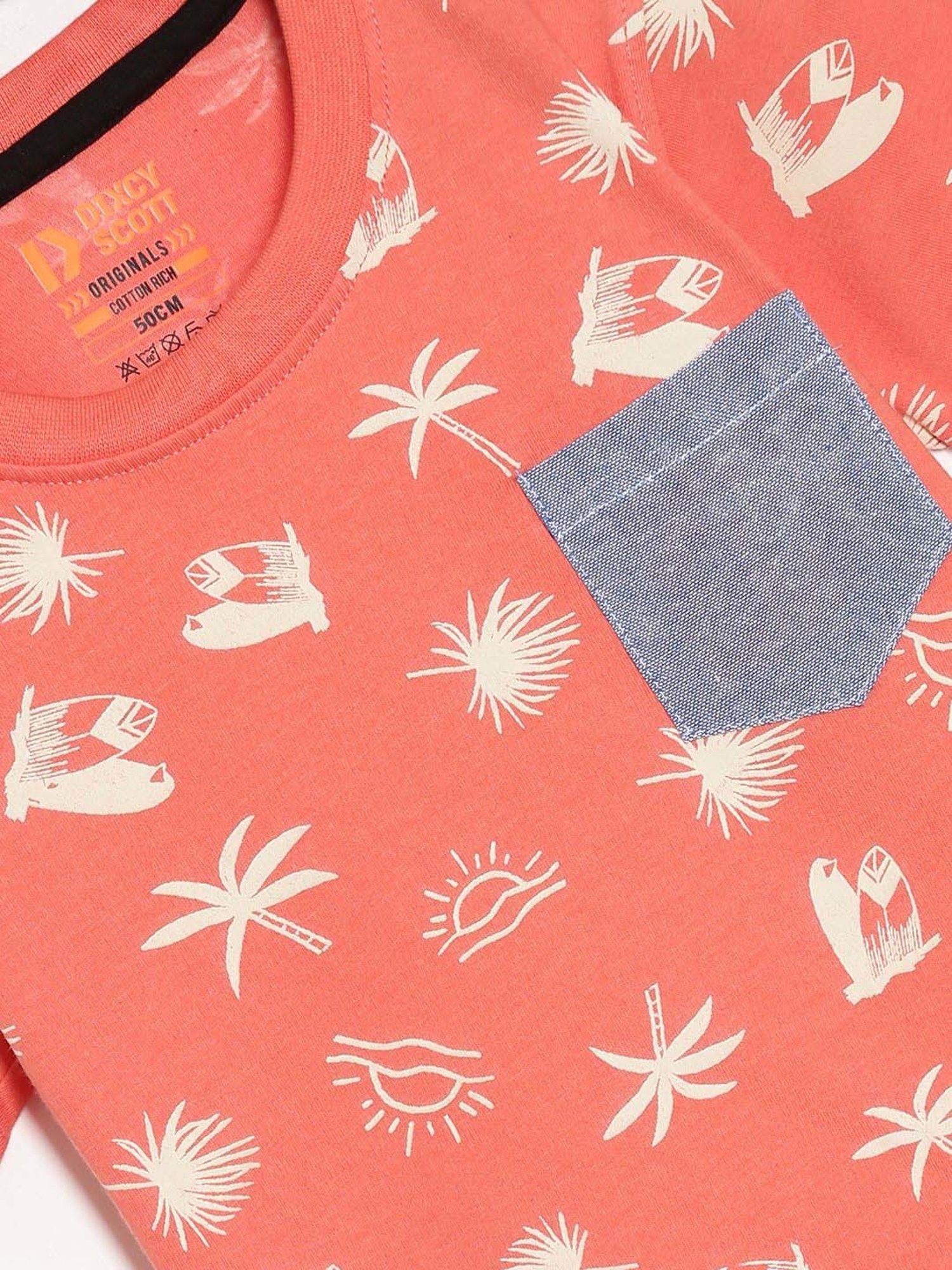 Dixcy Scott Originals Kids Peach & White Cotton Printed T-Shirt