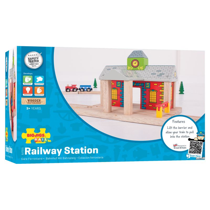 Bigjigs Rail Railway Station Wooden Railway Train Set Accessory