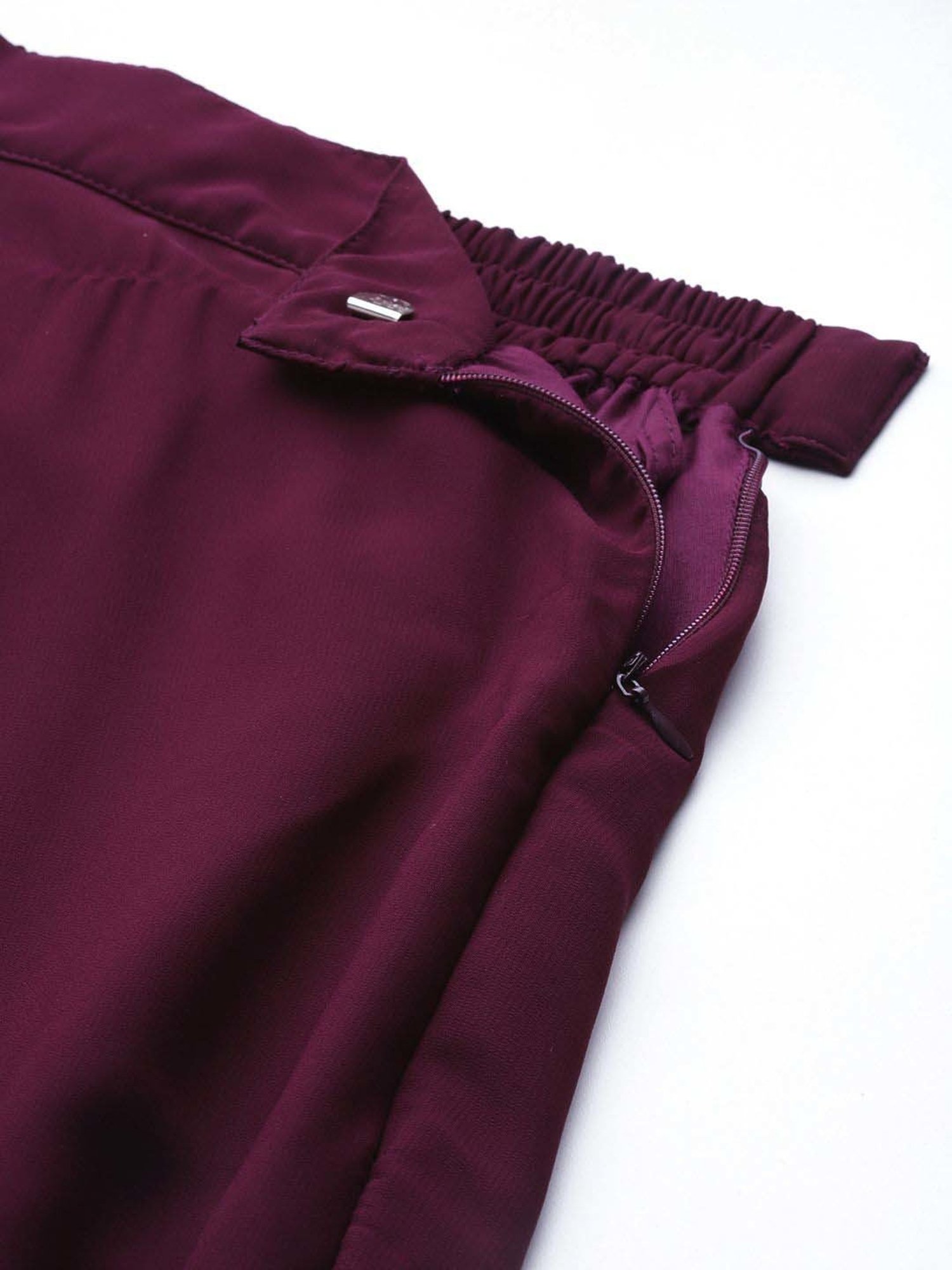 Libas Wine Plain Lehenga Choli Set