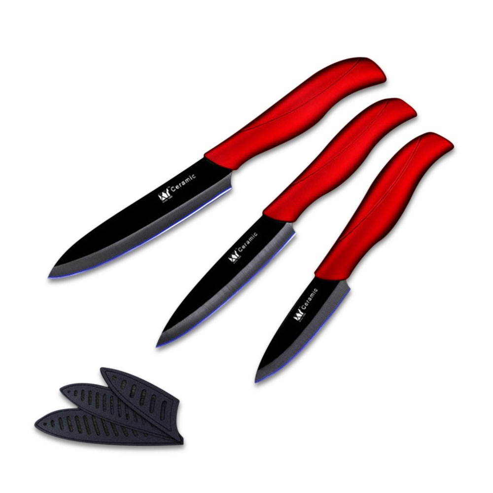 XYJ 3PCS Ceramic Knife Set 3" 4" 5" Kitchen Knife Set Vegetable Cutter Slicing Knife Utility Knife Paring Knife-4
