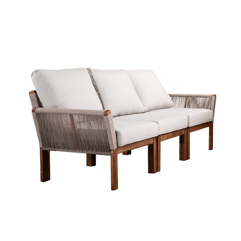 Tahoe Outdoor Three-Seater Sofa - Brown Wicker - Serta