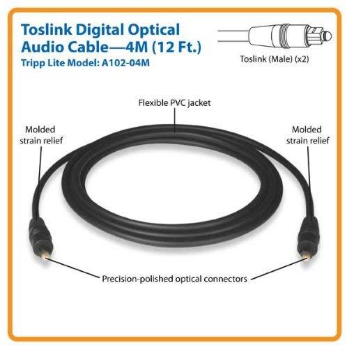 Toslink Digital Optical SPDIF Audio Cable 4M (13-ft.) (A102-04M)