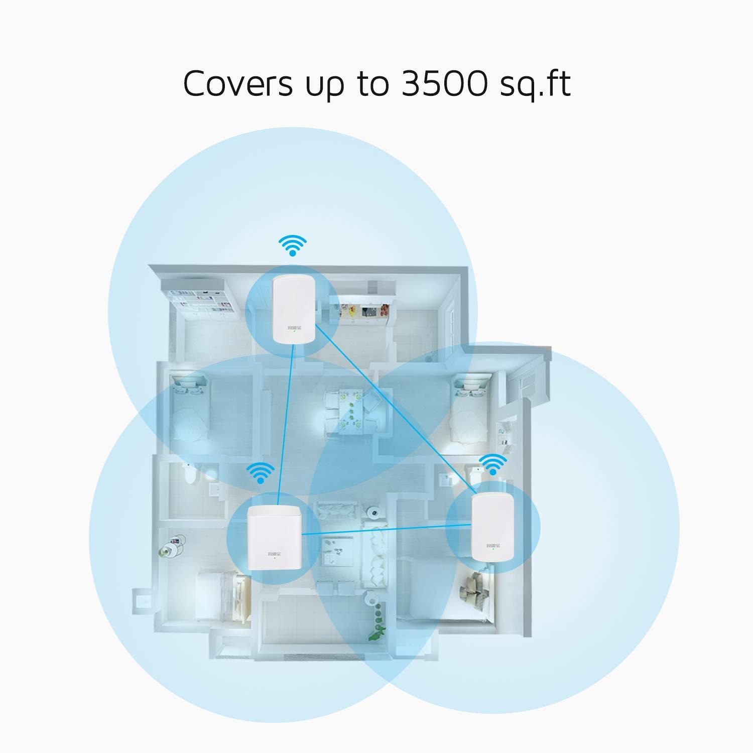 Tenda Nova Whole Home Mesh WiFi System - Replaces Gigabit AC WiFi Router and Extenders, Dual Band, Works with  Alexa, Built for Smart Home, Up to 3, 500 Sq. ft. Coverage (MW5 3-PK).