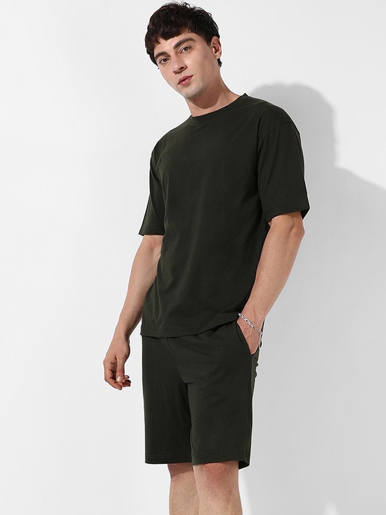 Campus Sutra Black Regular Fit Two-Faced Printed Co-Ord Set