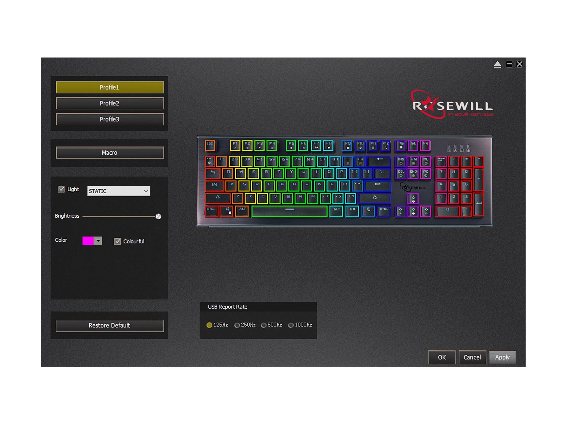 Rosewill Mechanical Gaming Keyboard, 19 RGB Backlit Modes, Dynamic Customizable Rim Backlights, Blue Switches - NEON K75 V2
