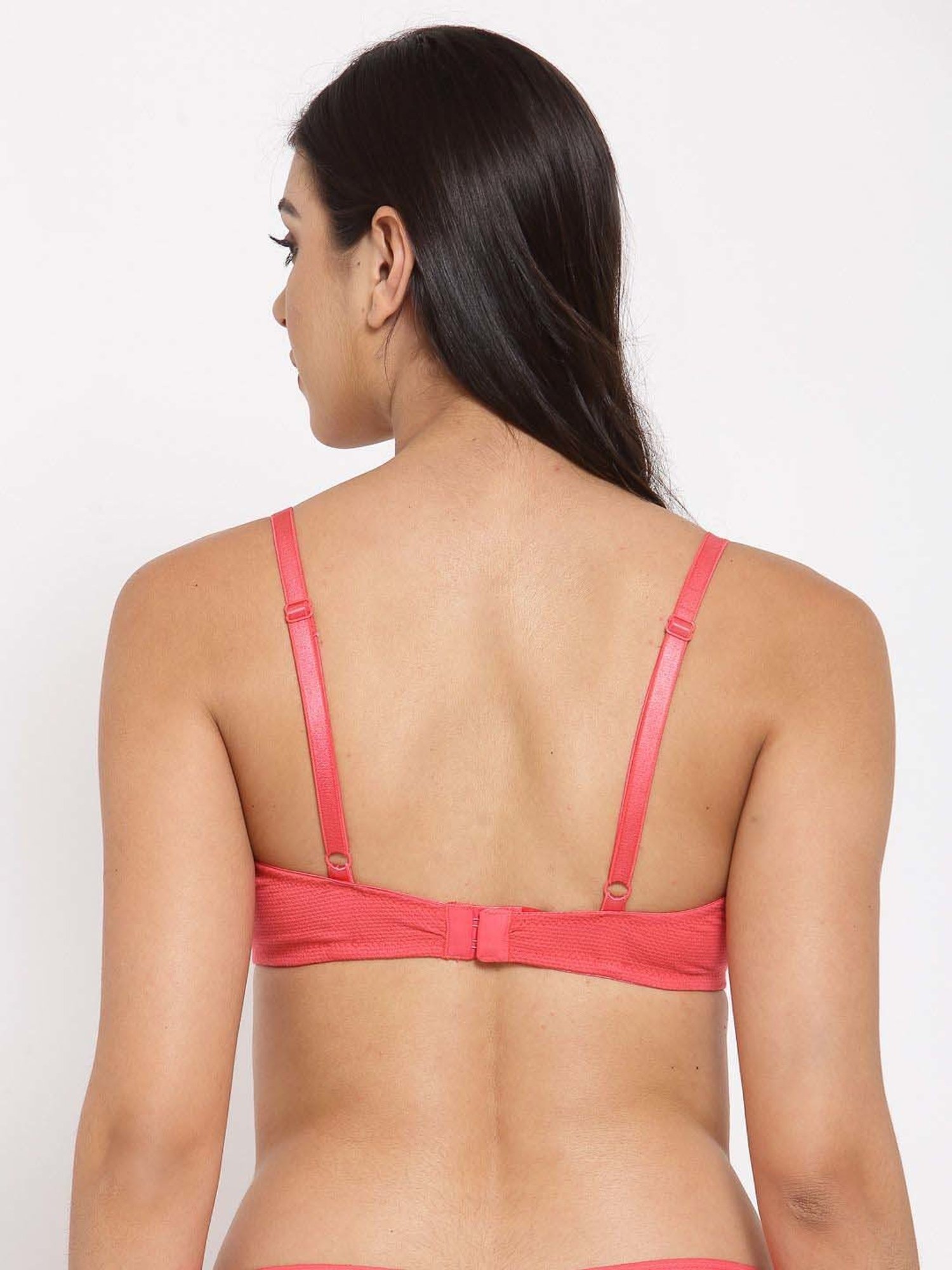 Inner Sense Pink Lace Work Cotton Shaper Bra